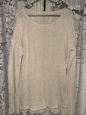 Nili Lotan Cream Scoop Neck Knit Sweater